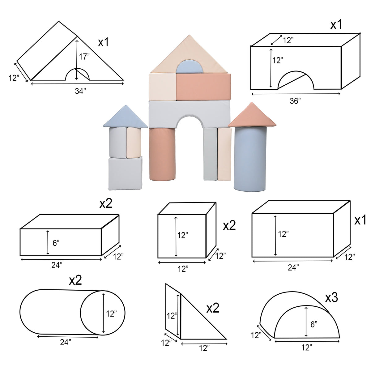 12" Foam Module Building Blocks, view 7