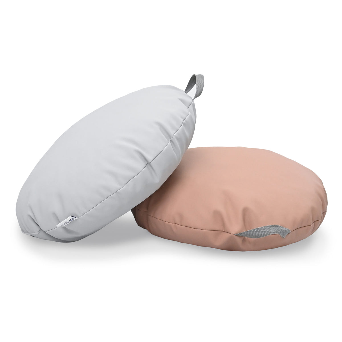 18" Round Floor Poufs with Handles – Set of 2, view 14