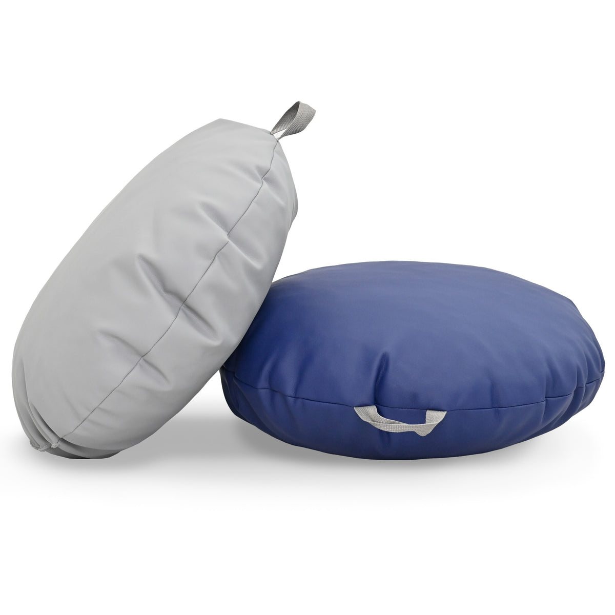 18" Round Floor Poufs with Handles – Set of 2, view 13