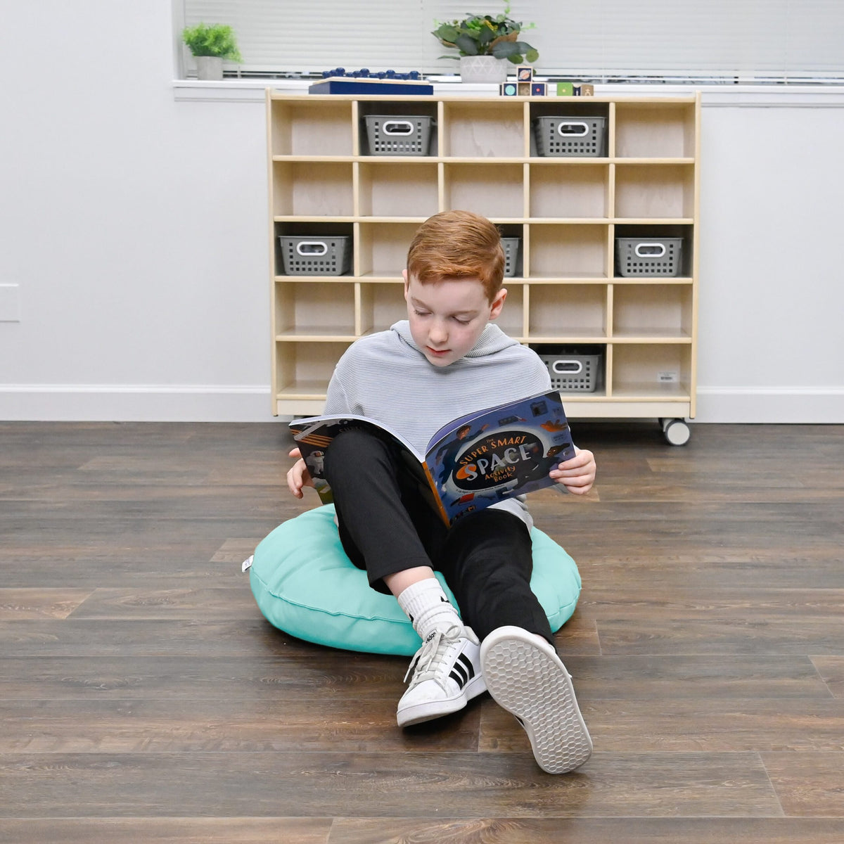 18" Round Floor Poufs with Handles – Set of 2, view 6