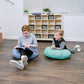 18" Round Floor Poufs with Handles – Set of 2, view 4