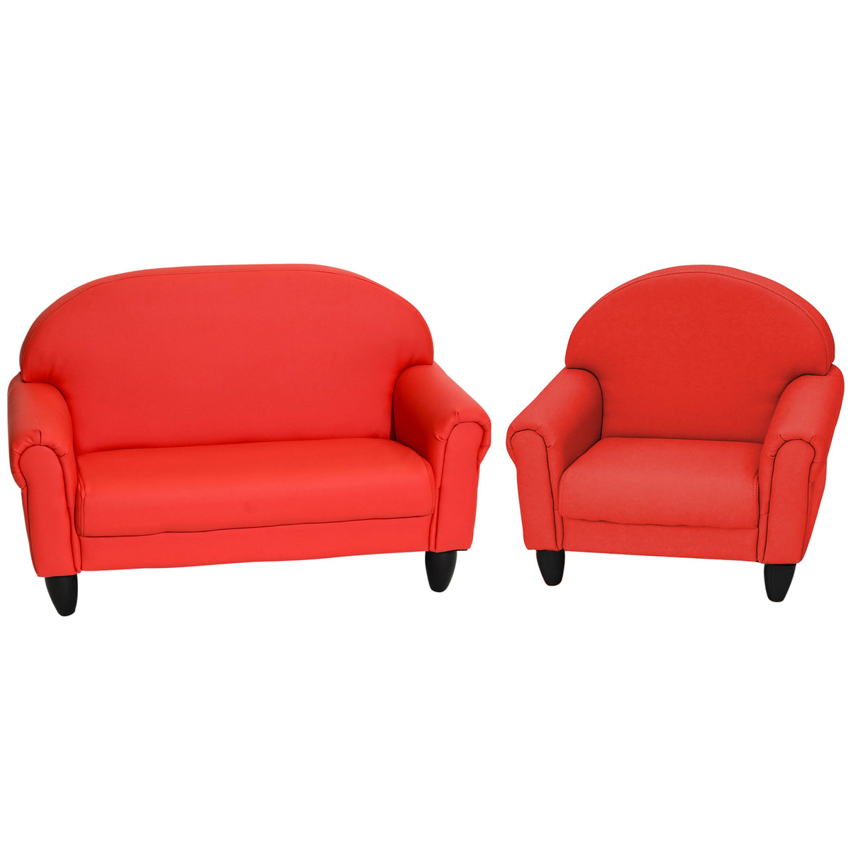 Kids Vegan Leather Chair and Sofa with Adjustable Legs, view 20