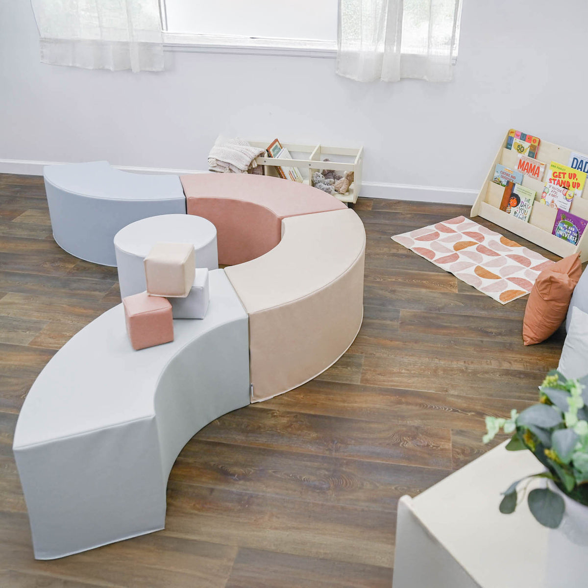 5-Piece Curved Foam Bench Seating Set, view 4