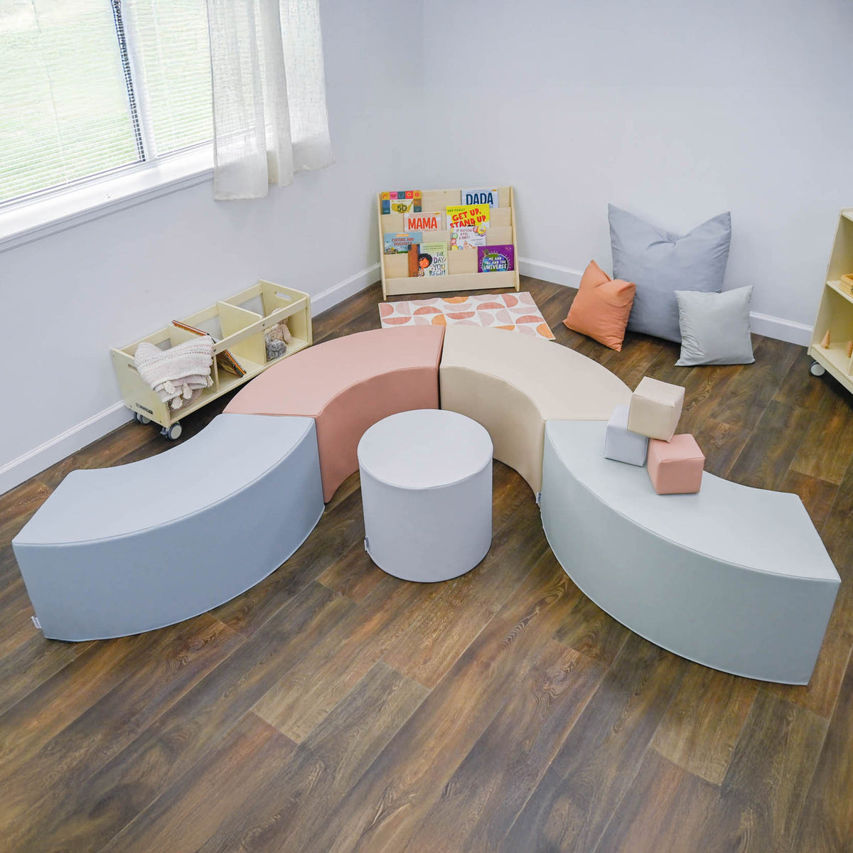 5-Piece Curved Foam Bench Seating Set, view 2