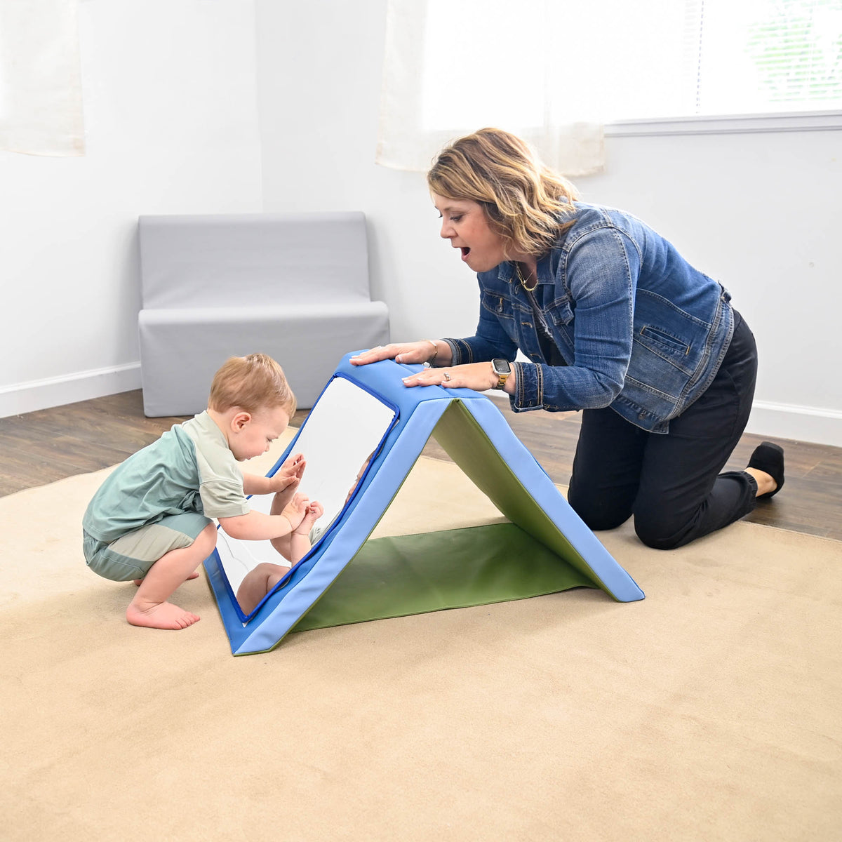 Infant Mirror Tent and Crawl Tunnel, Woodland Colors, view 2