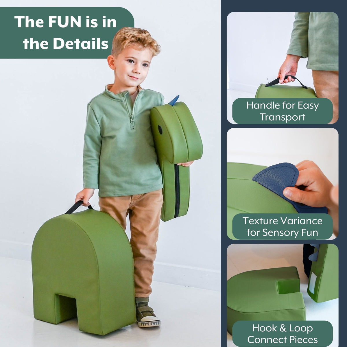 Dinosaur Foam Toddler Seat with Detachable Head, view 3