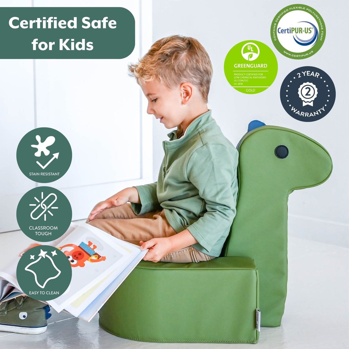 Dinosaur Foam Toddler Seat with Detachable Head, view 4