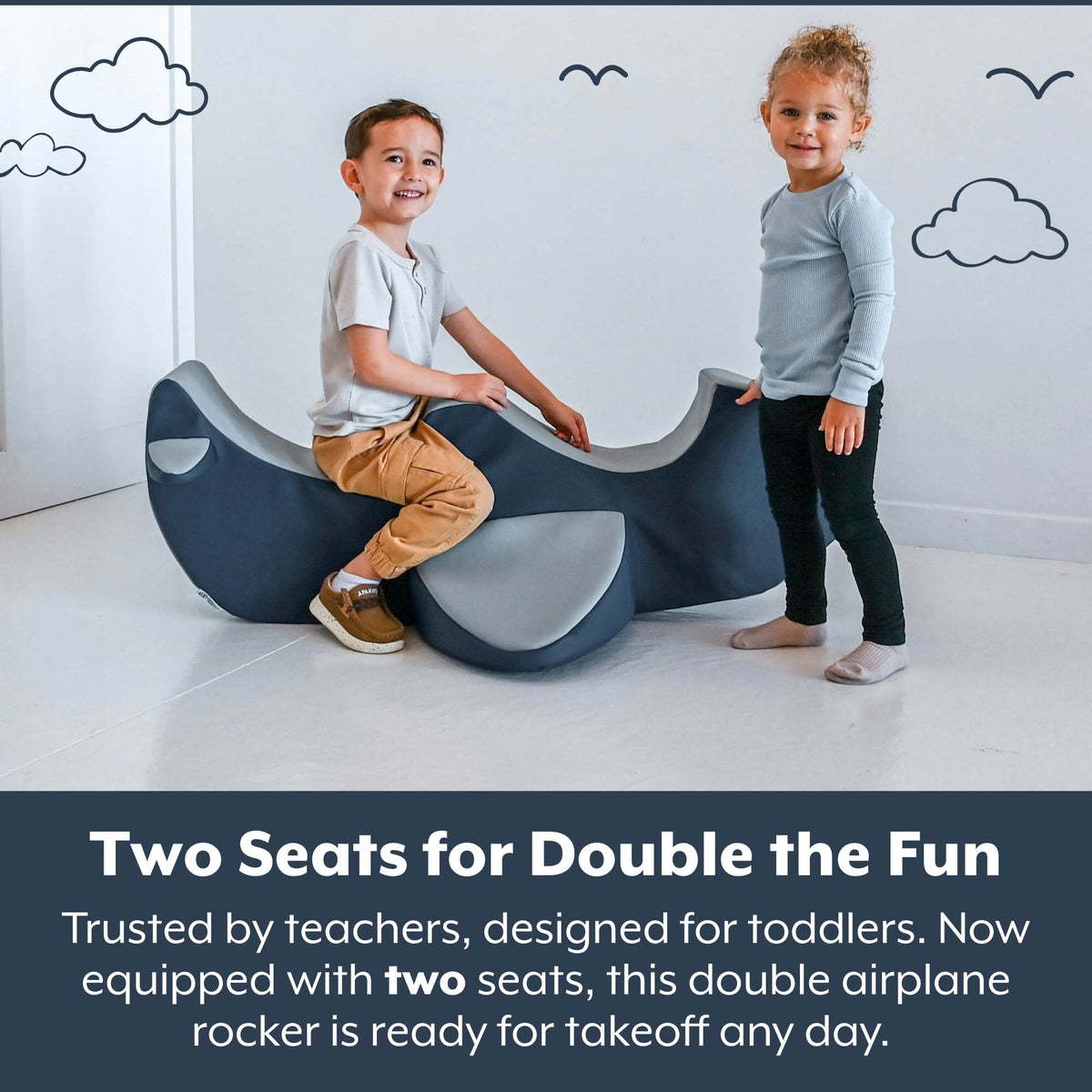 Double Airplane Foam Rocker for Two Toddlers, view 3