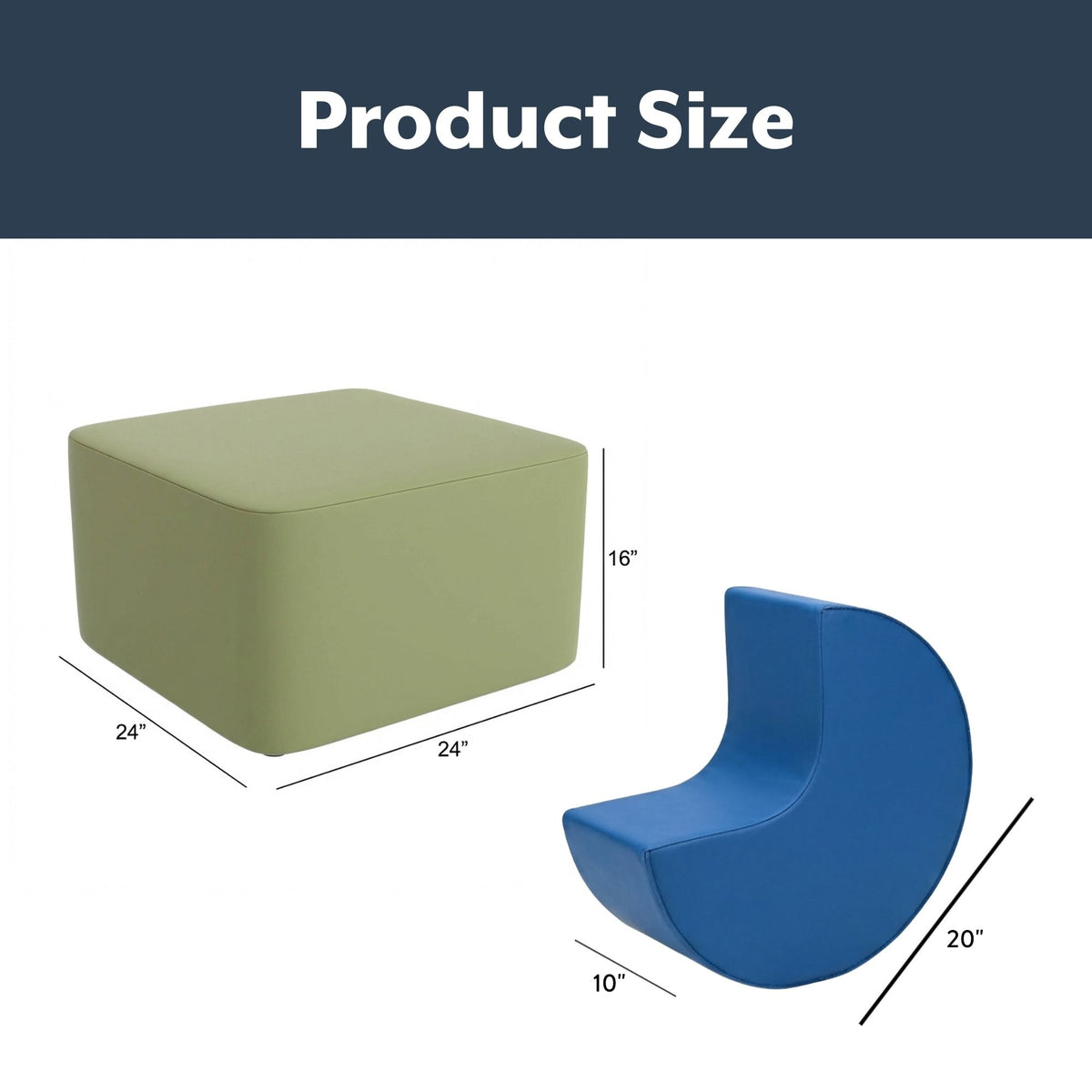 5-Piece Modular Foam Ottoman Seating Set, Woodland, view 2
