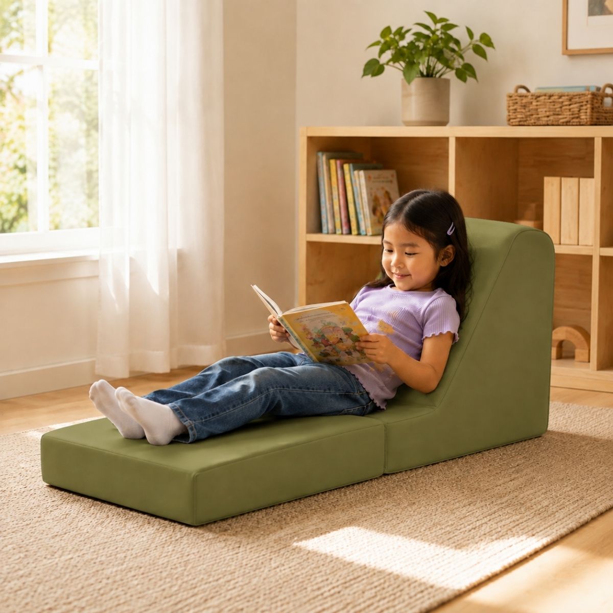 Folding Toddler Foam Lounger – Sage