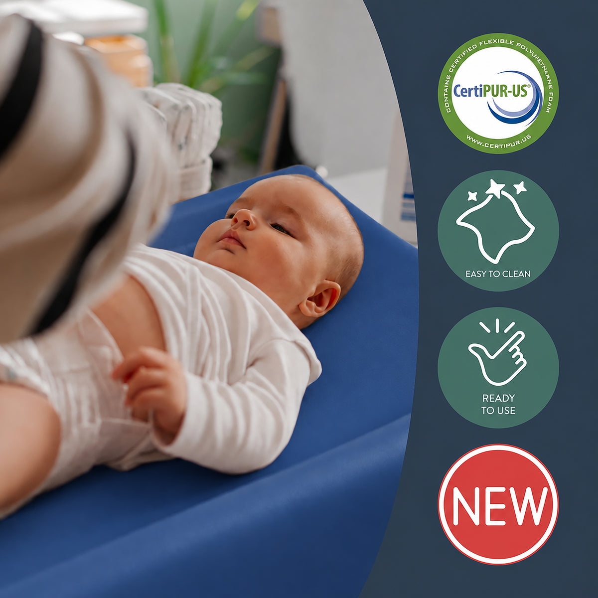 Curved Baby Changing Pad – Blue, view 4