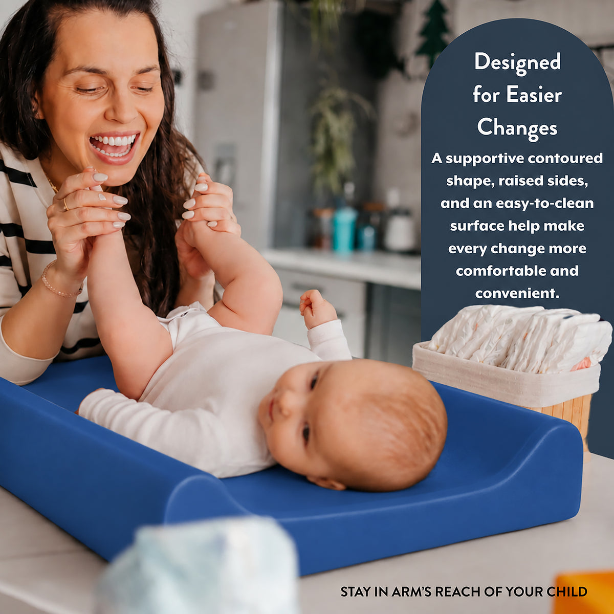 Curved Baby Changing Pad – Blue, view 3