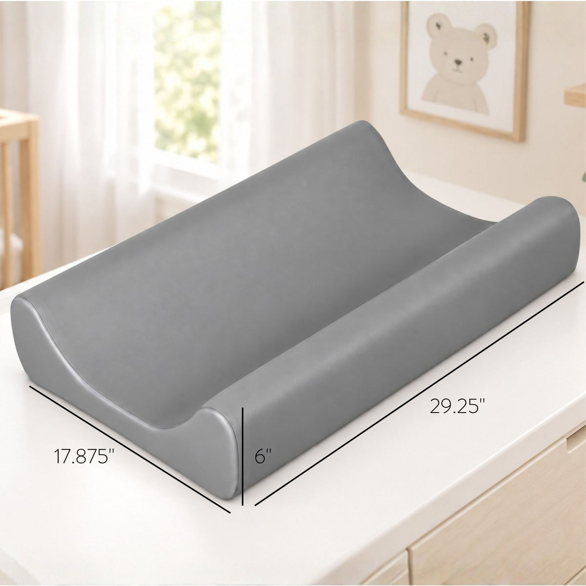 Curved Baby Changing Pad – Gray, view 2