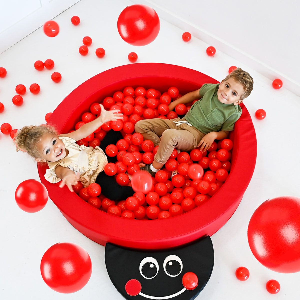 5-in-1 Ladybug Soft Play Climber with Hidden Ball Pit, view 4