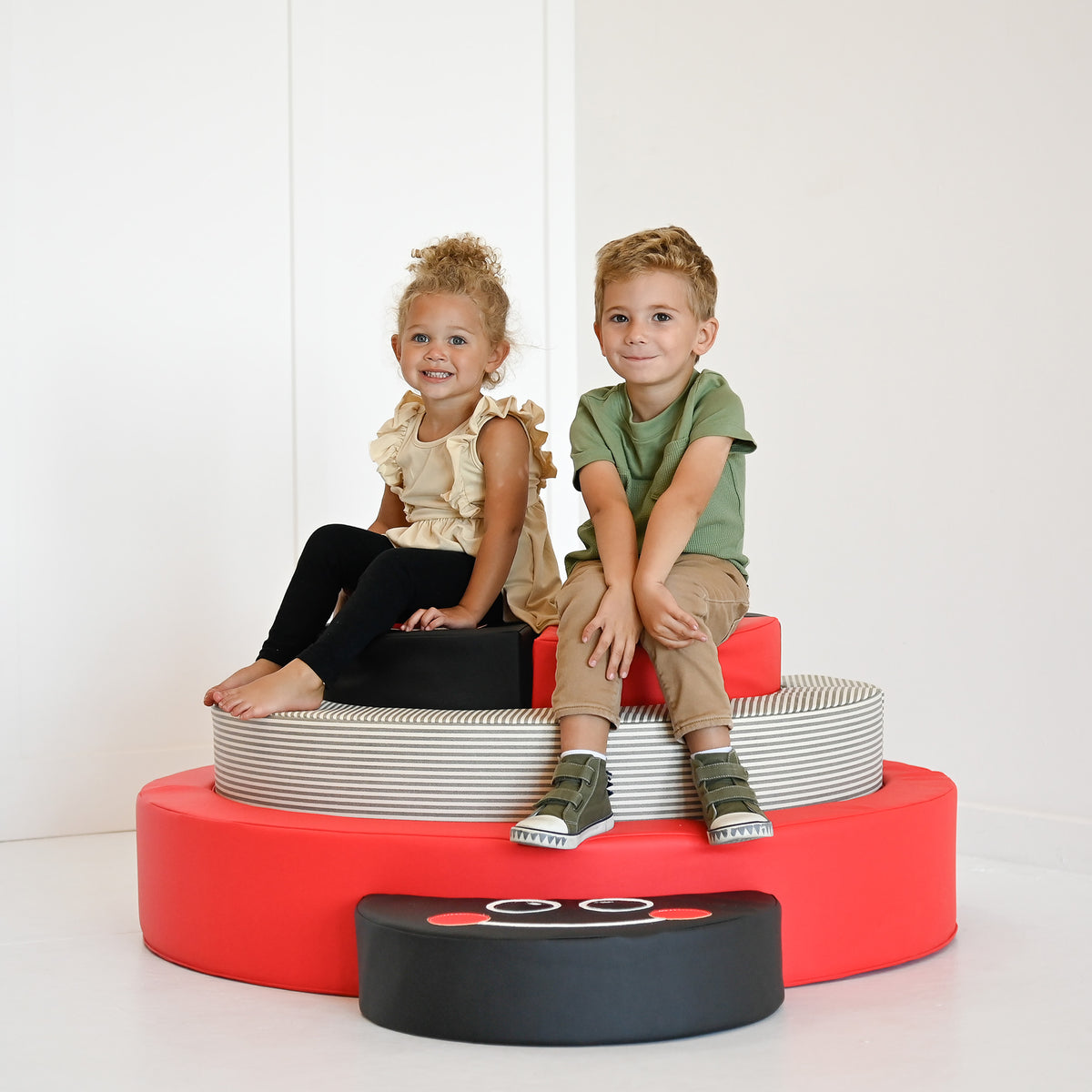 5-in-1 Ladybug Soft Play Climber with Hidden Ball Pit