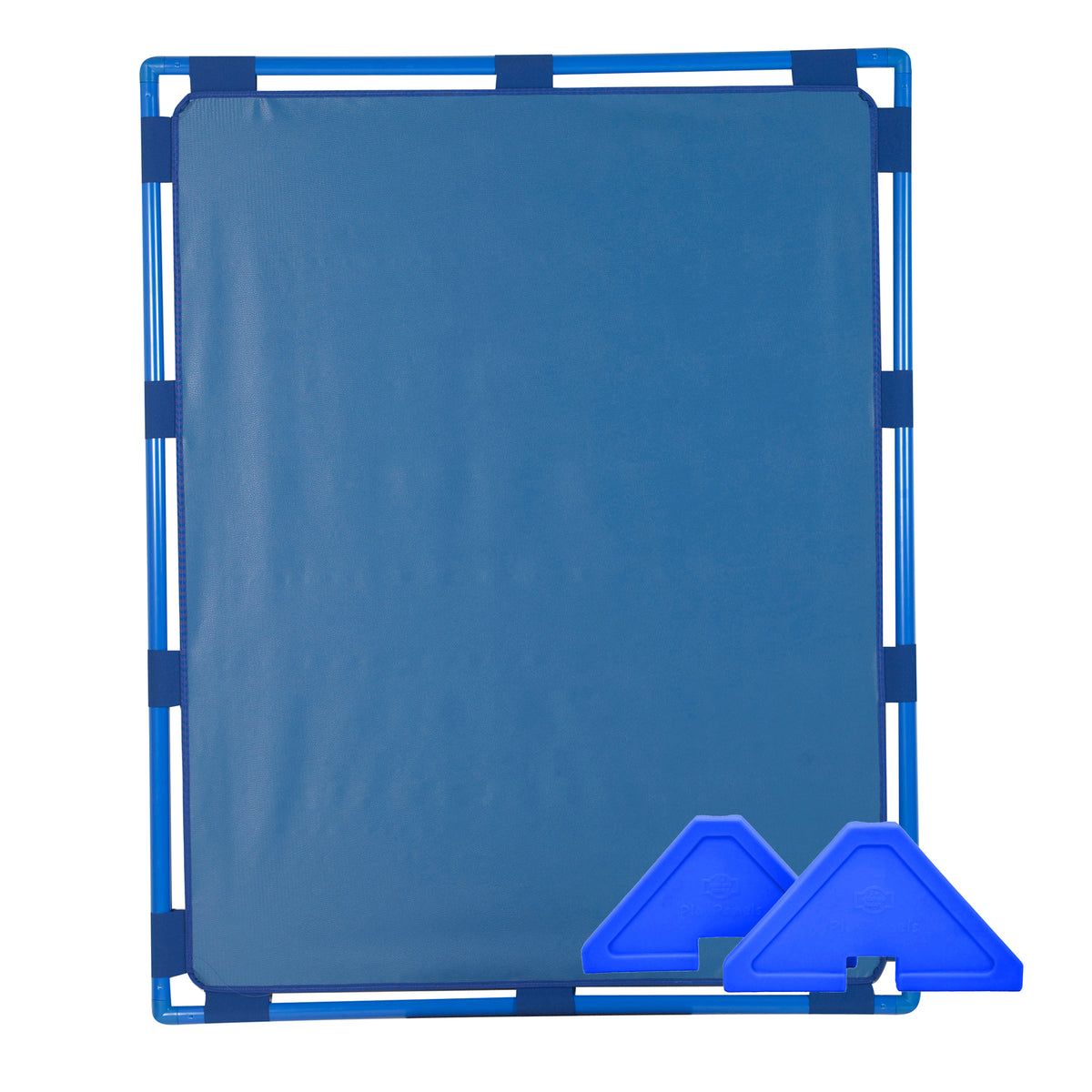 Large Rectangle Portable Classroom Room Divider Panel, Deep Water Blue / Single / With Support Feet