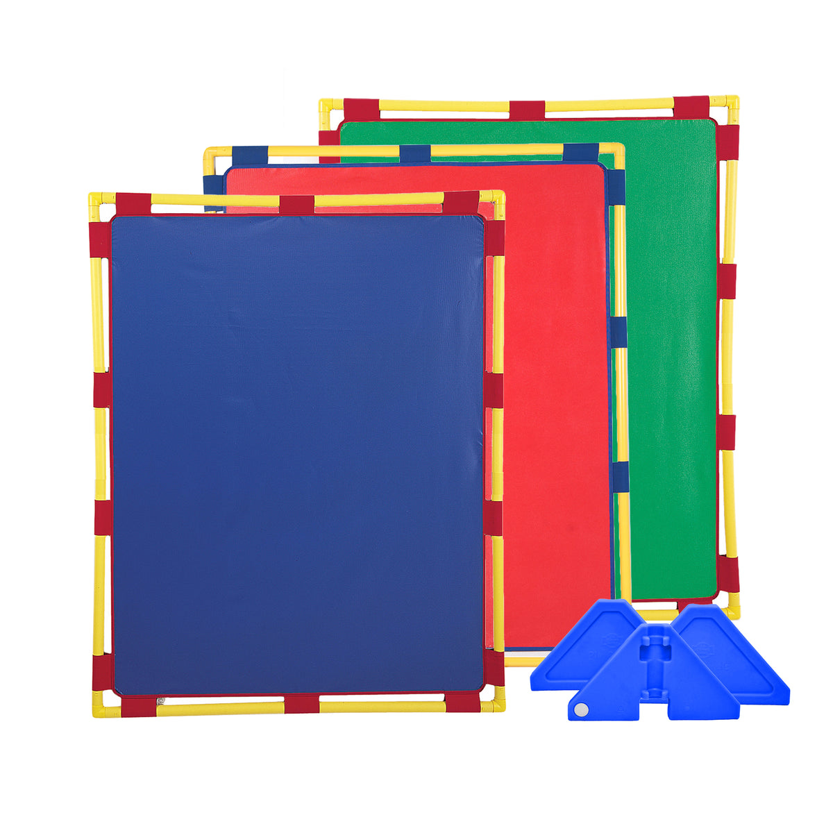 Large Rectangle Portable Classroom Room Divider Panel, Rainbow / Set of 3 / Complete Set