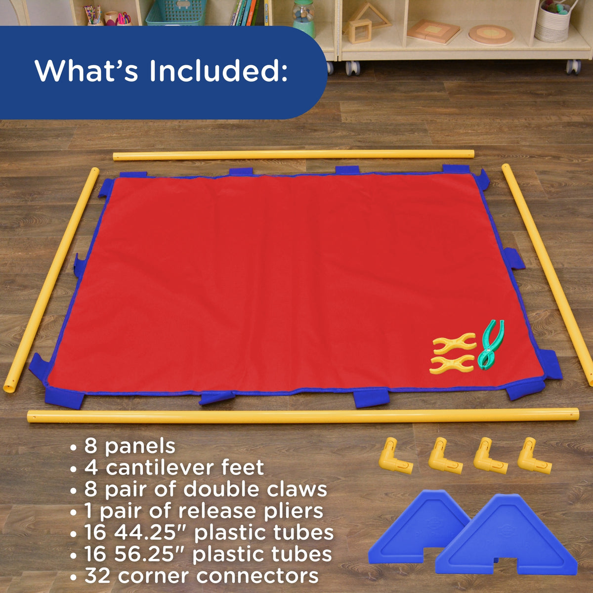 Large Rainbow Classroom Room Divider Set, 8 Panels, view 3