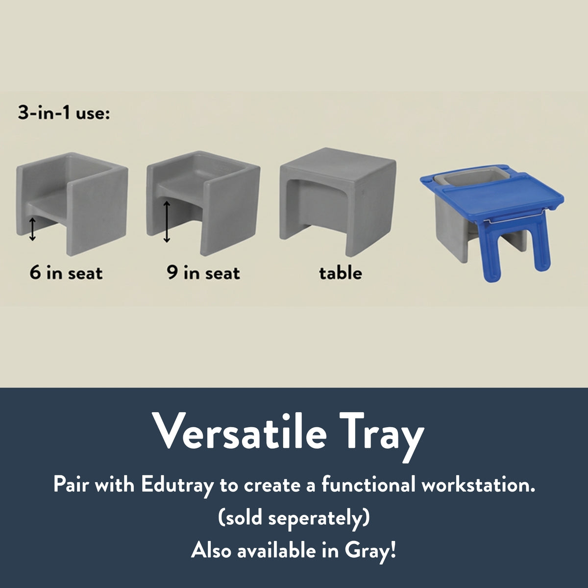 3-in-1 Cube Chair and Table for Toddlers, view 7