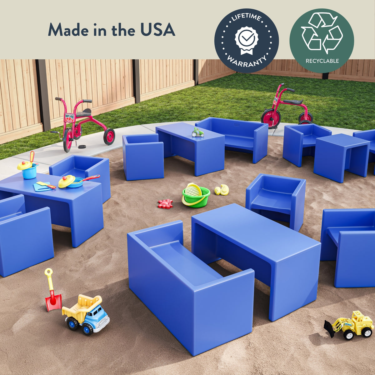 3-in-1 Cube Chair and Table for Toddlers, view 8