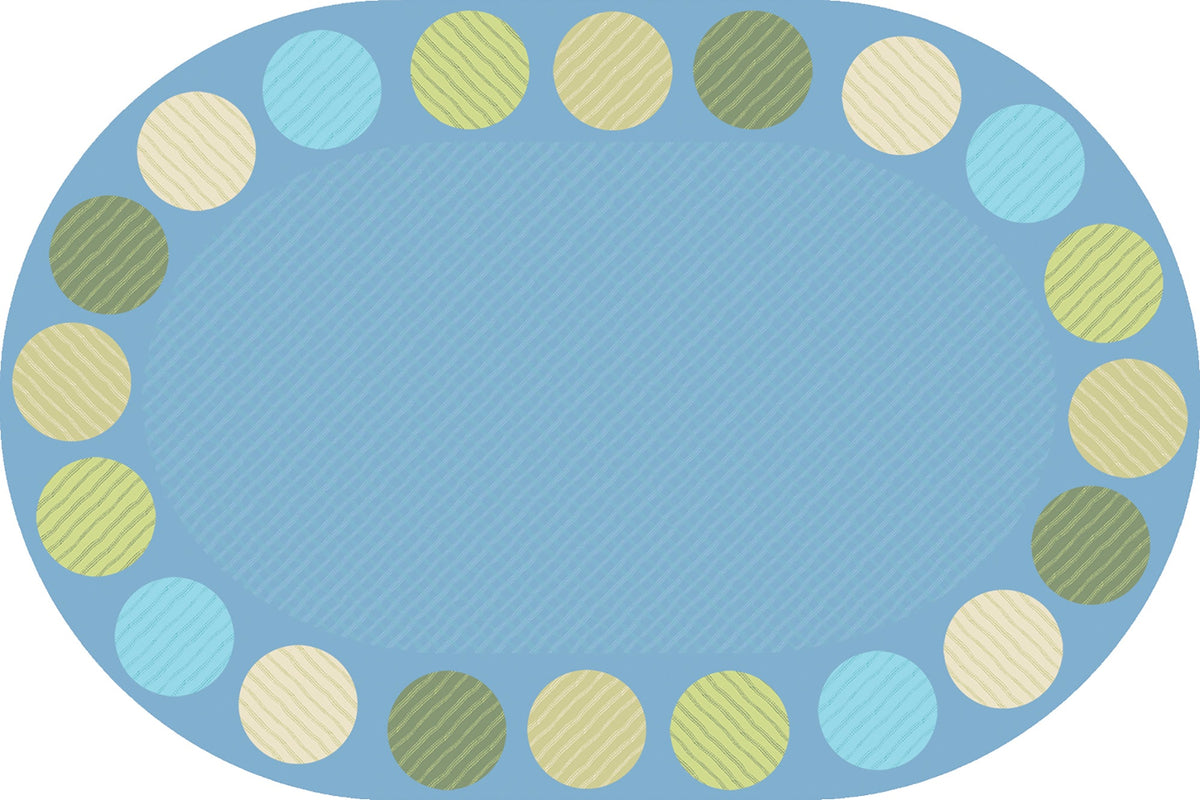 Calming Colors Seating Oval Classroom Rug