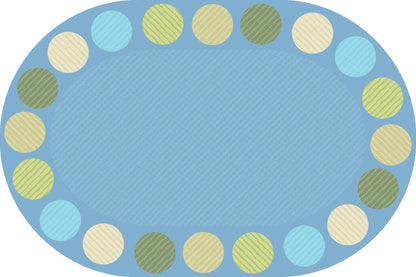 Calming Colors Seating Oval Classroom Rug