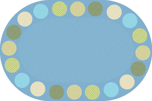 Calming Colors Seating Oval Classroom Rug