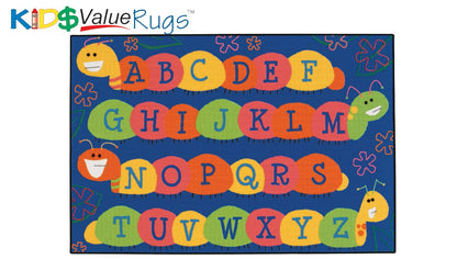 Caterpillar Friends Blue Classroom Rug