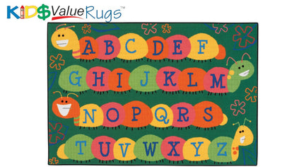 Caterpillar Friends Green Classroom Rug