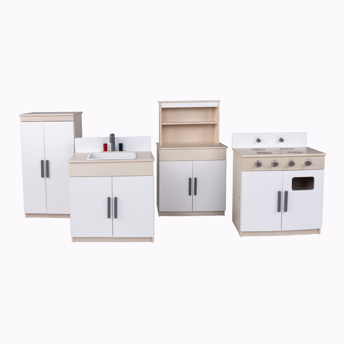 4-Piece Wooden Play Kitchen Set with Hutch