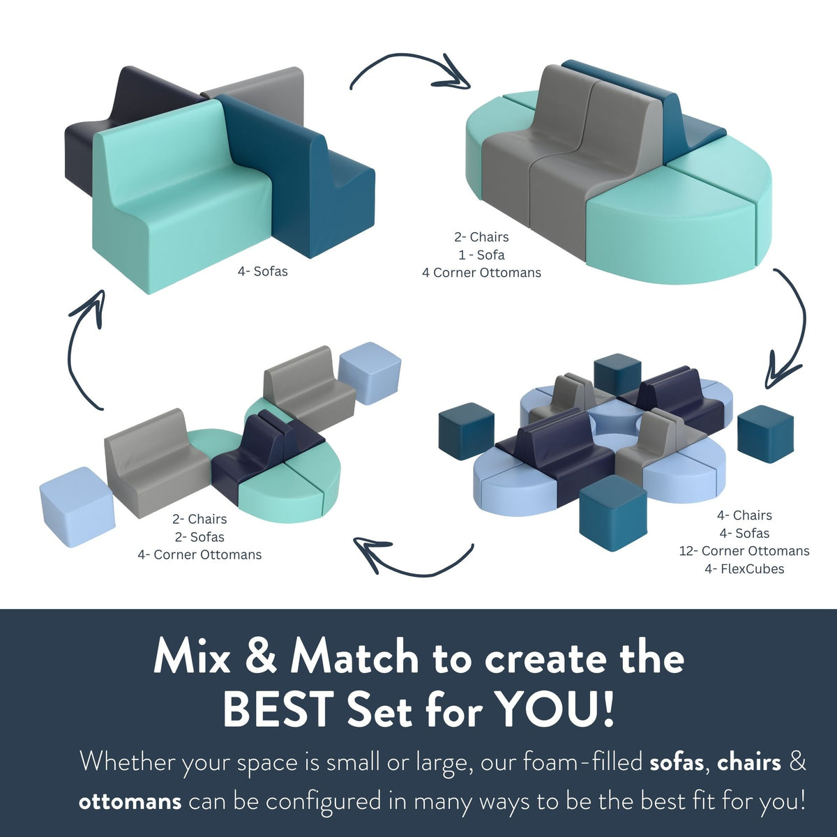 5-Piece Large Contour Foam Seating Set, view 8