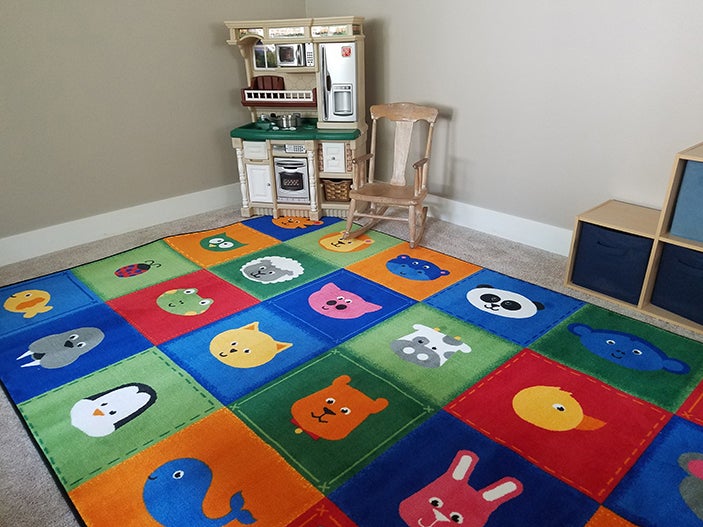 Animal Patchwork Primary Classroom Rug, view 3