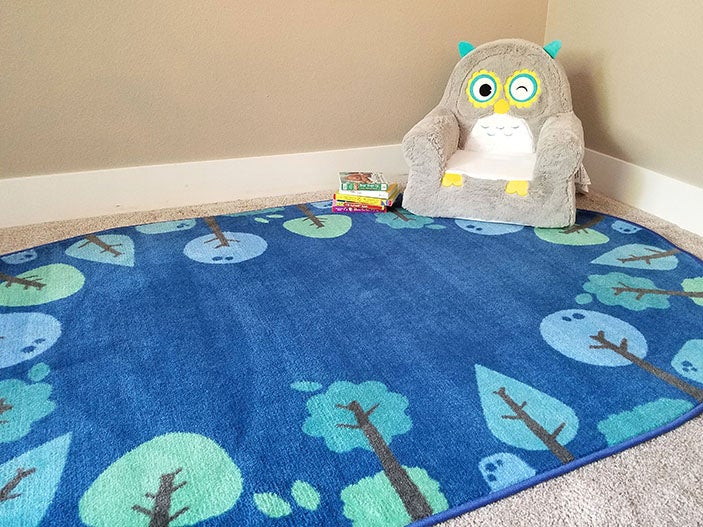 KIDSoft Tranquil Trees Blue Classroom Rug, view 9