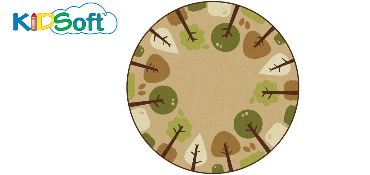 KIDSoft Tranquil Trees Tan Classroom Rug, view 2