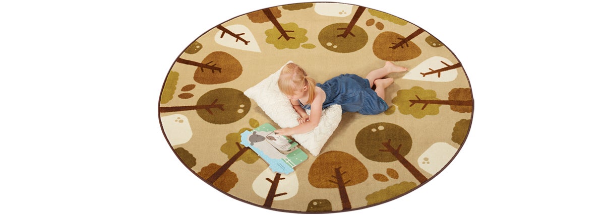 KIDSoft Tranquil Trees Tan Classroom Rug, view 3