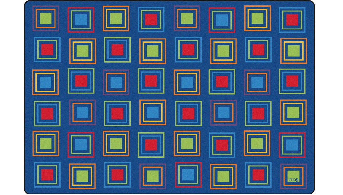 Primary Squares Seating Classroom Rug