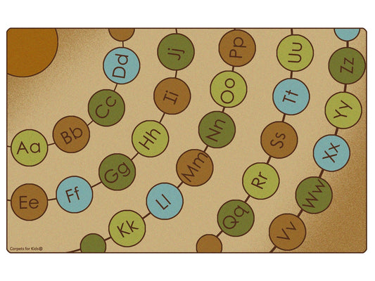 Nature Radiating Alphabet Circles Classroom Rug