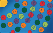 Primary Radiating Alphabet Circles Classroom Rug