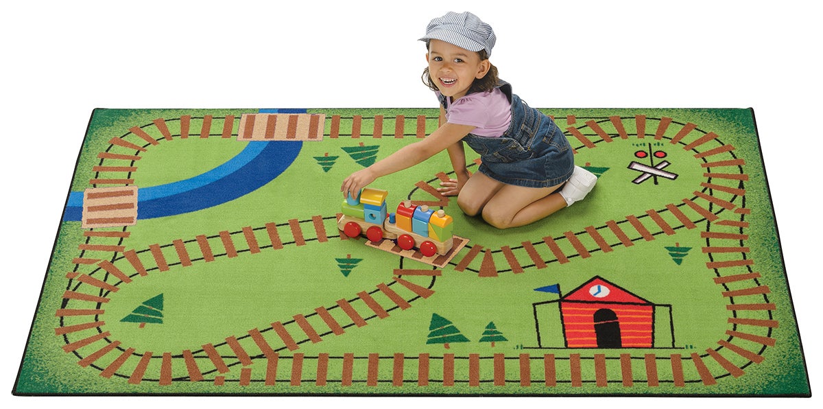 Railroad Playtime Classroom Rug