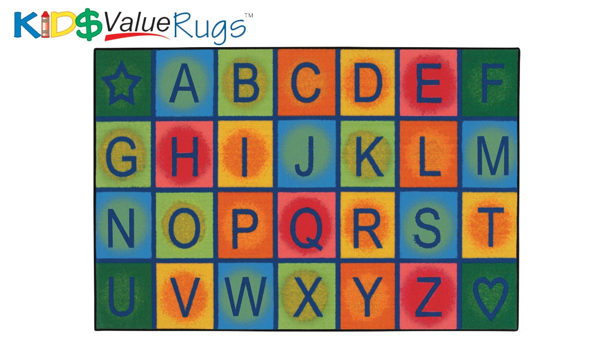 Simple Alphabet Blocks Classroom Rug