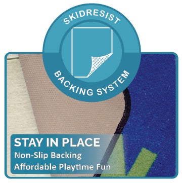 Microdots Teal Classroom Rug, view 3