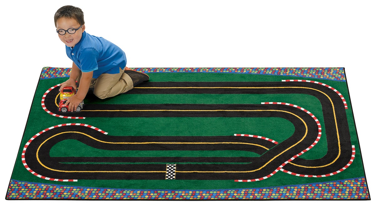 Super Speedway Racetrack Classroom Rug
