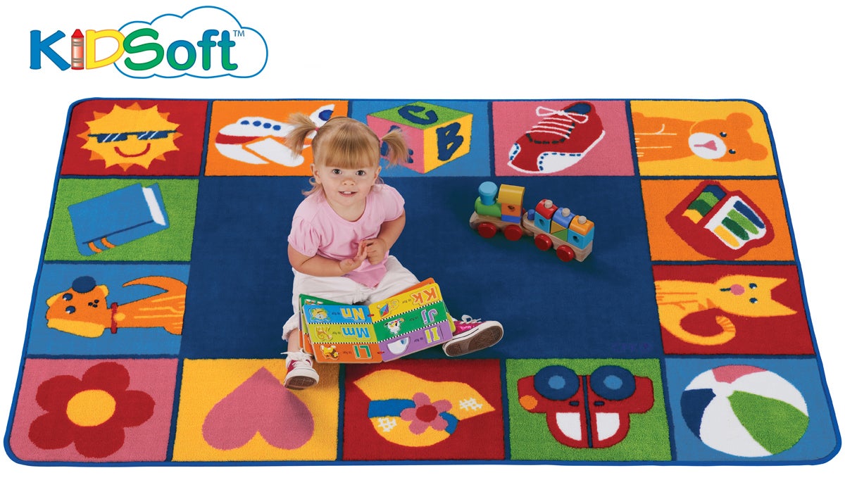 KIDSoft Toddler Blocks Classroom Rug, view 2