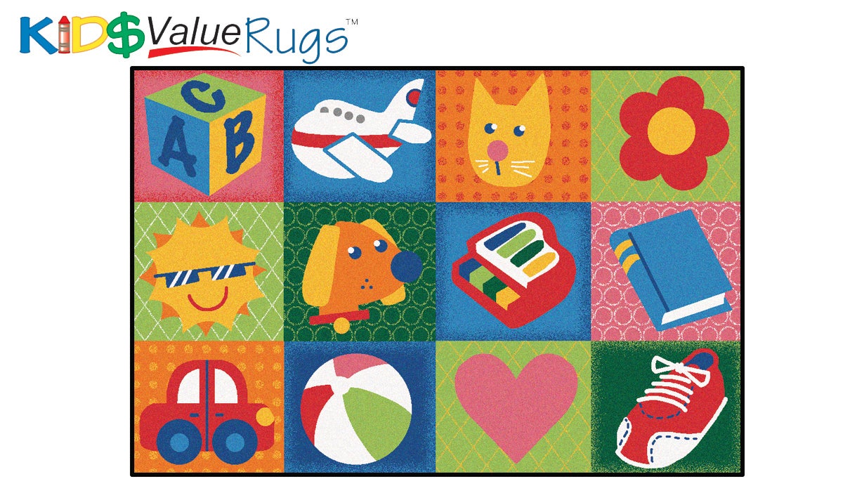 Toddler Fun Squares Classroom Rug