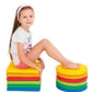 Low Rainbow Floor Pouf Set, 6 Pieces by NOVUM