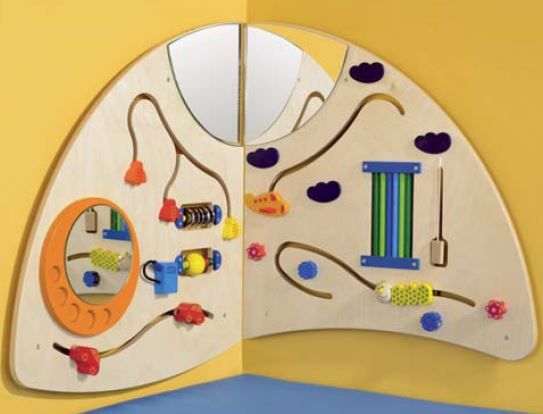 Right Quarter-Circle Sensory Learning Wall Panel by HABA Pro