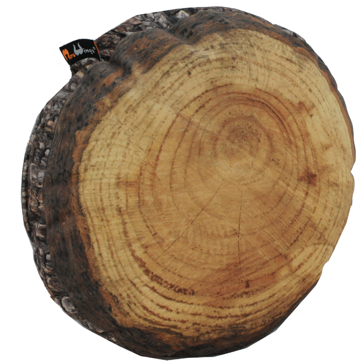 Log Slice Floor Cushion, 15¾ in by Woodsmen
