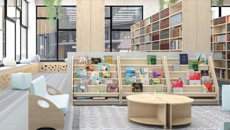 Low Bookcase with Fabric Partitions by NOVUM