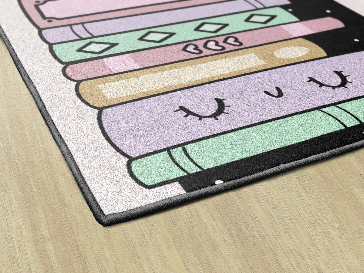Pastel Bookshelf Reading Rug, view 4