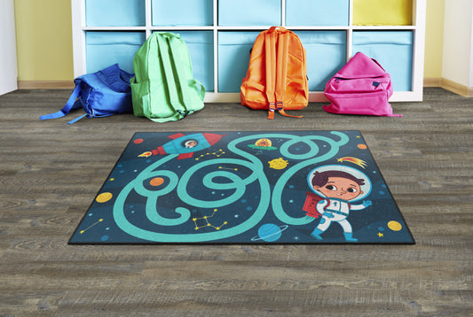 Space Maze Washable Activity Rug